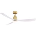 Fanimation Kute - 52 inch - Brushed Satin Brass with Matte White Blades FPD8534BS